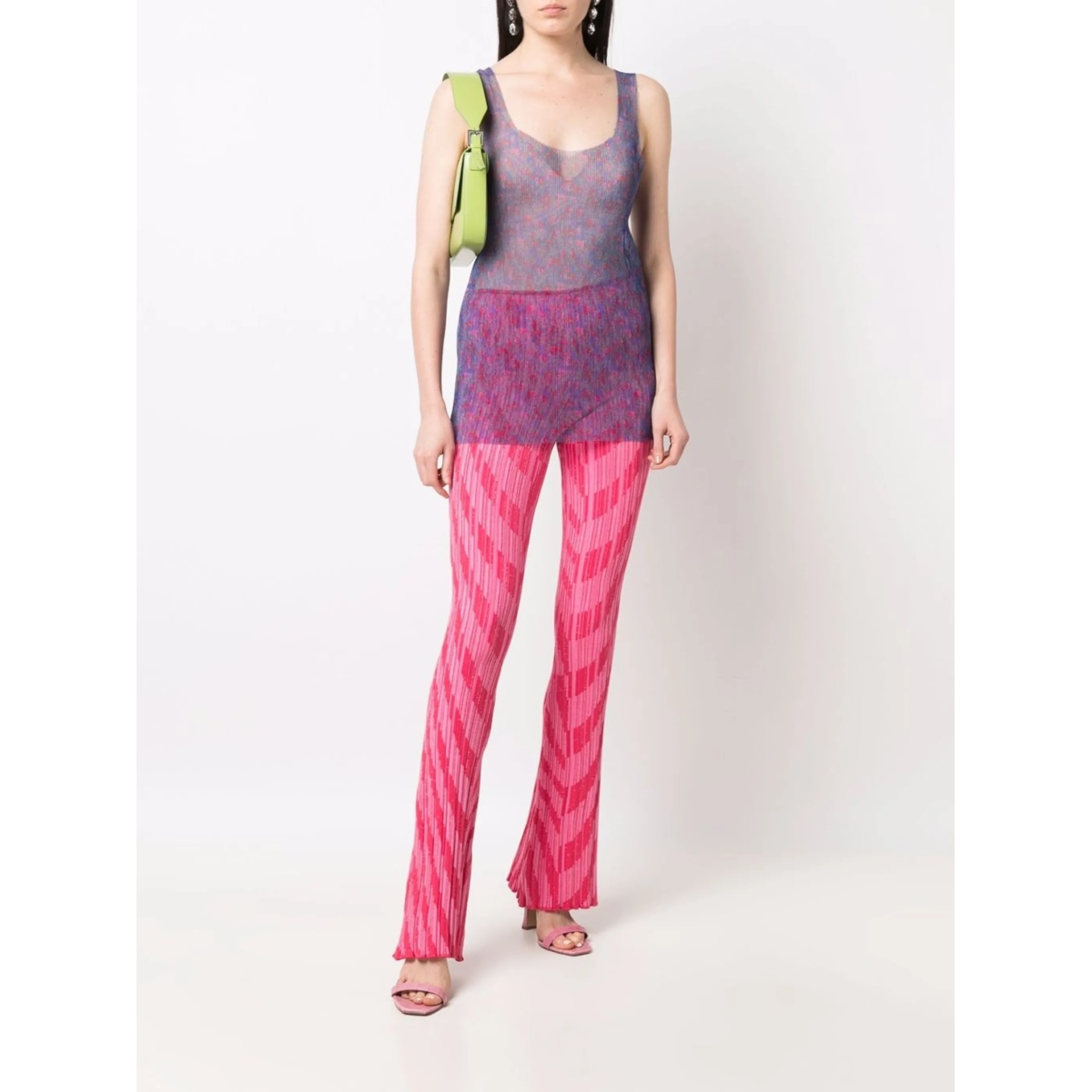 intarsia-knit flared trousers - Img 2
