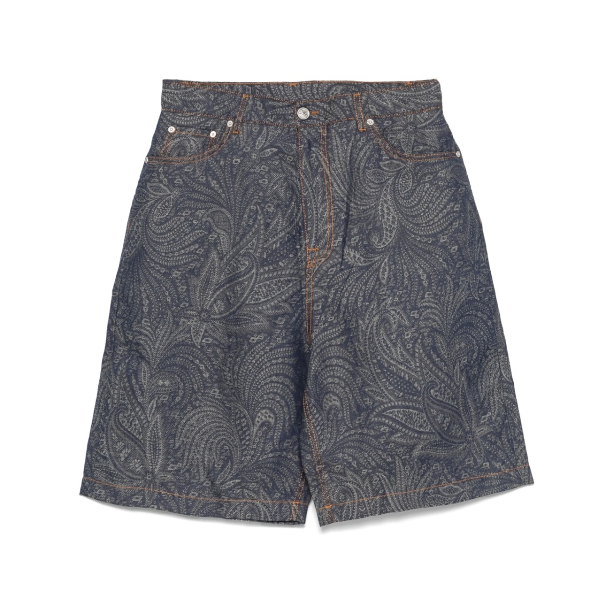 jacquard denim bermuda shorts