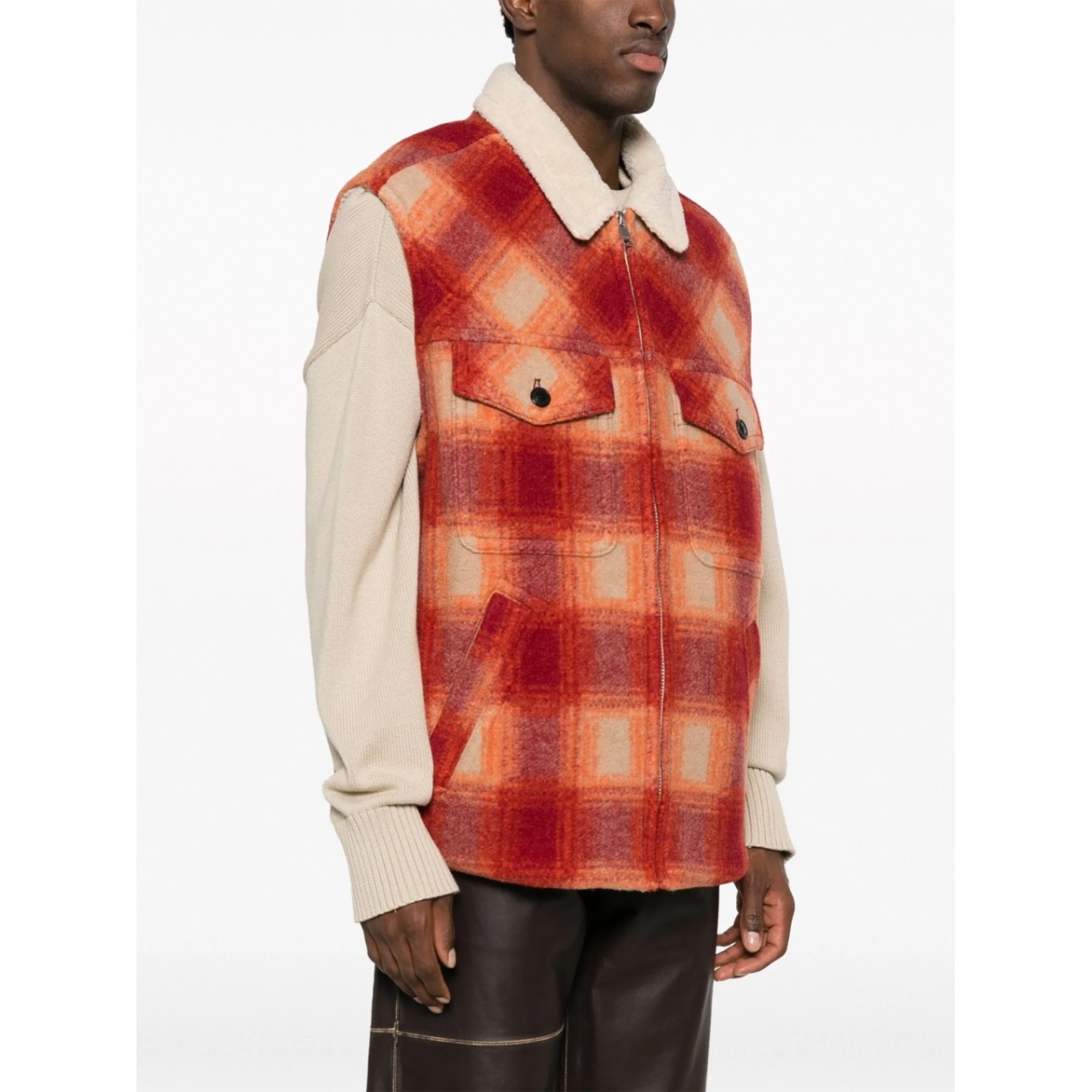 Kiraneo logo-embroidered plaid-check gilet - Img 4