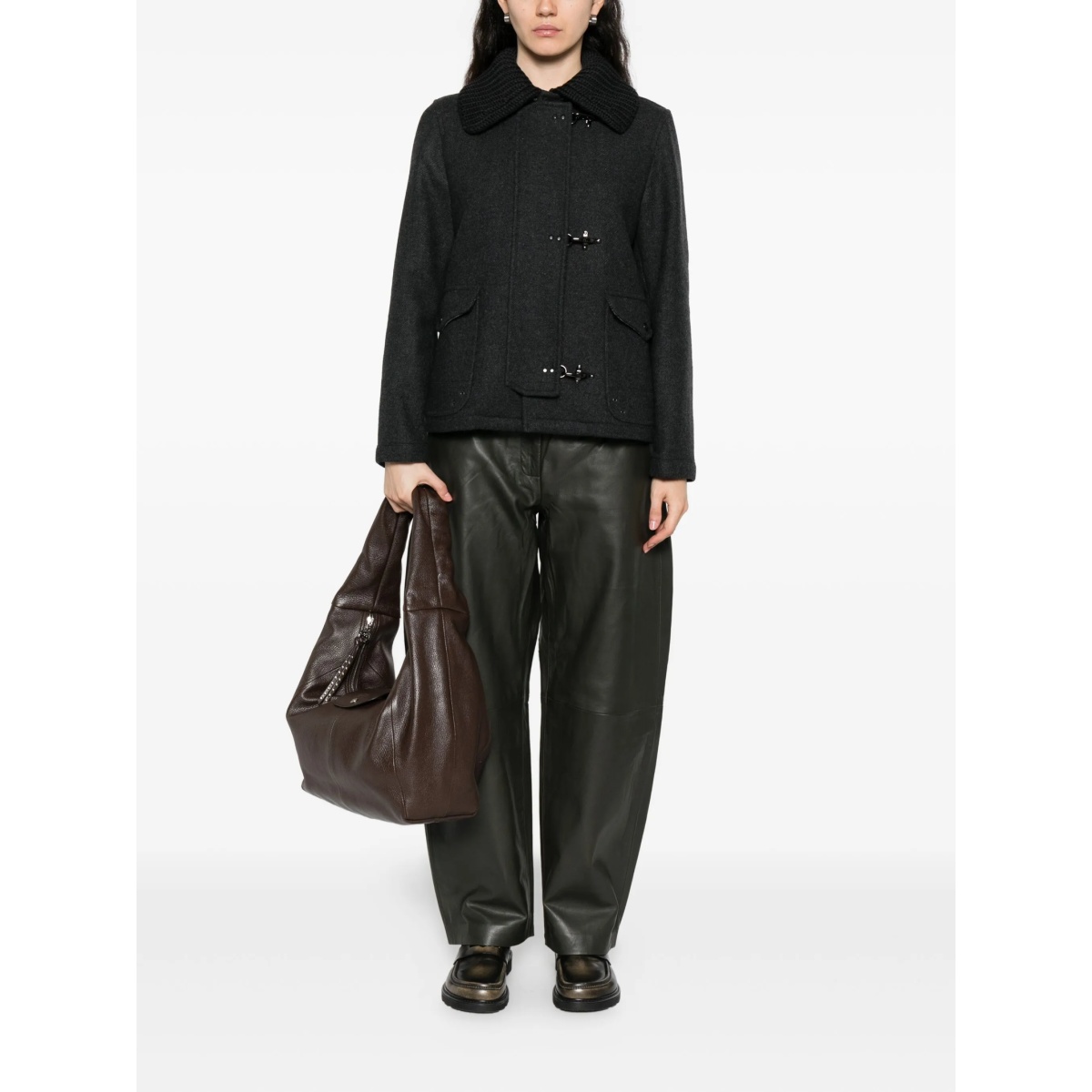 knitted-collar toggle jacket - Img 2