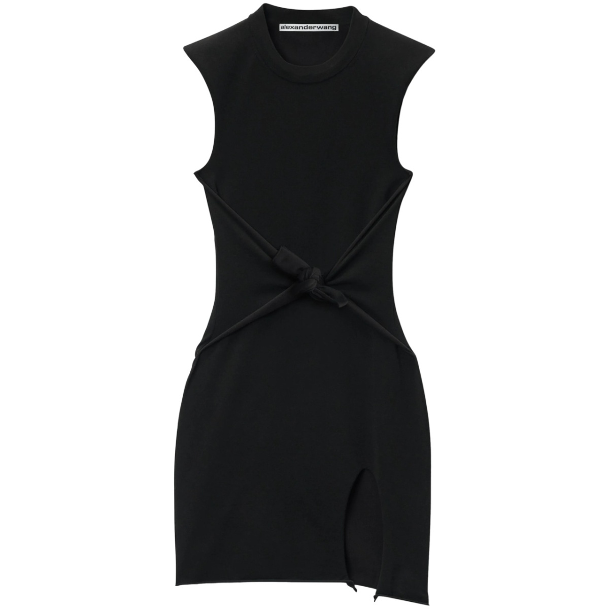 knotted-waist mini dress