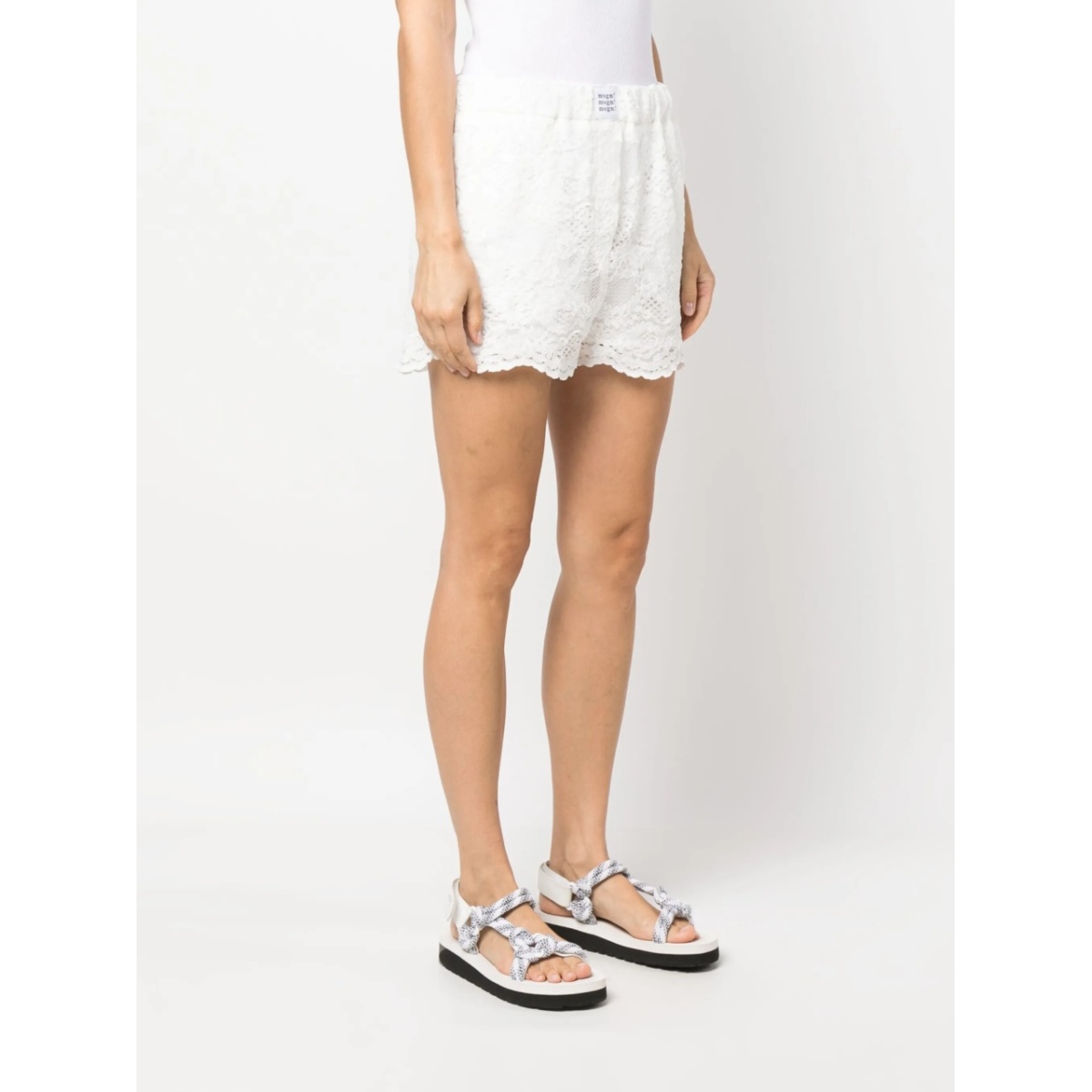 lace-panelling short shorts - Img 3