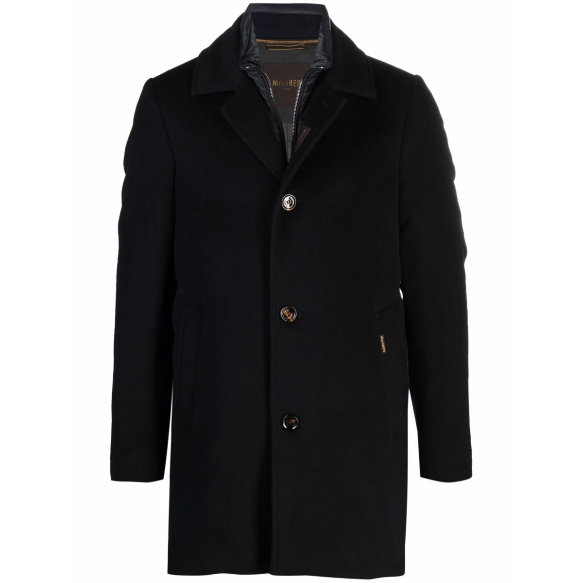 layered single-breasted wool coat