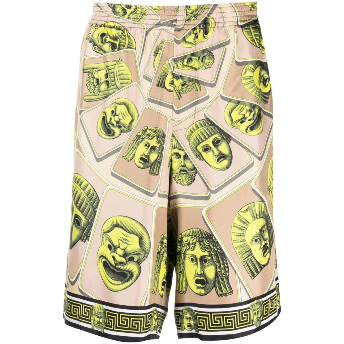 Le Maschere print silk shorts