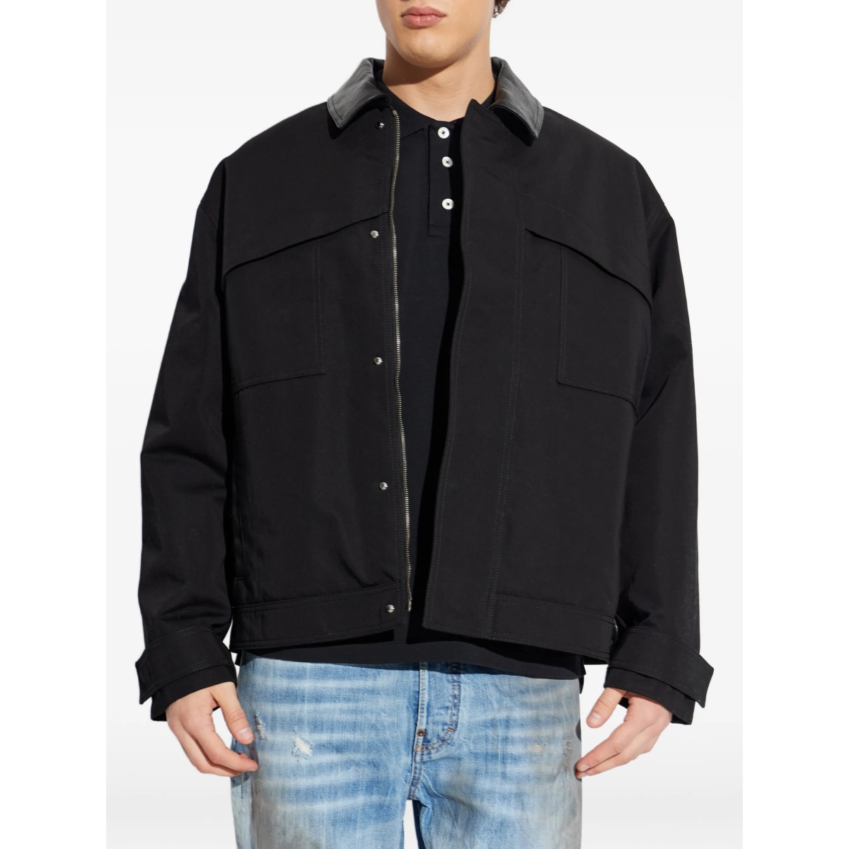 leather collar jacket - Img 3