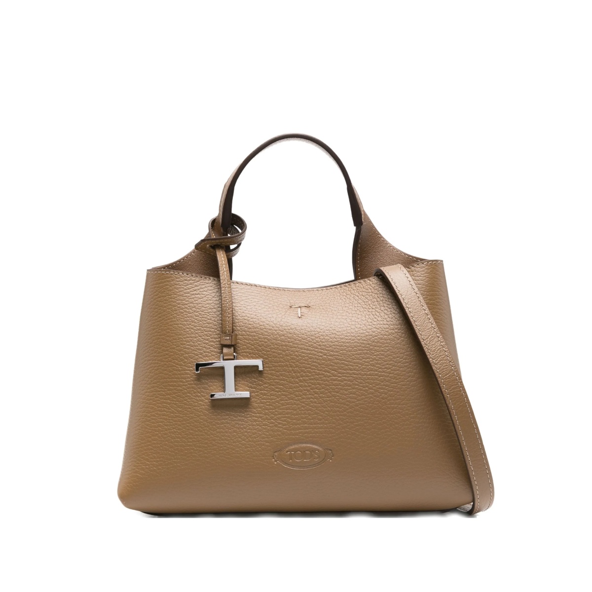 leather T-logo tote bag