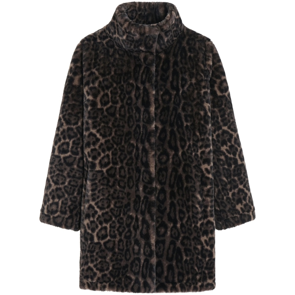 leopard-print faux fur coat