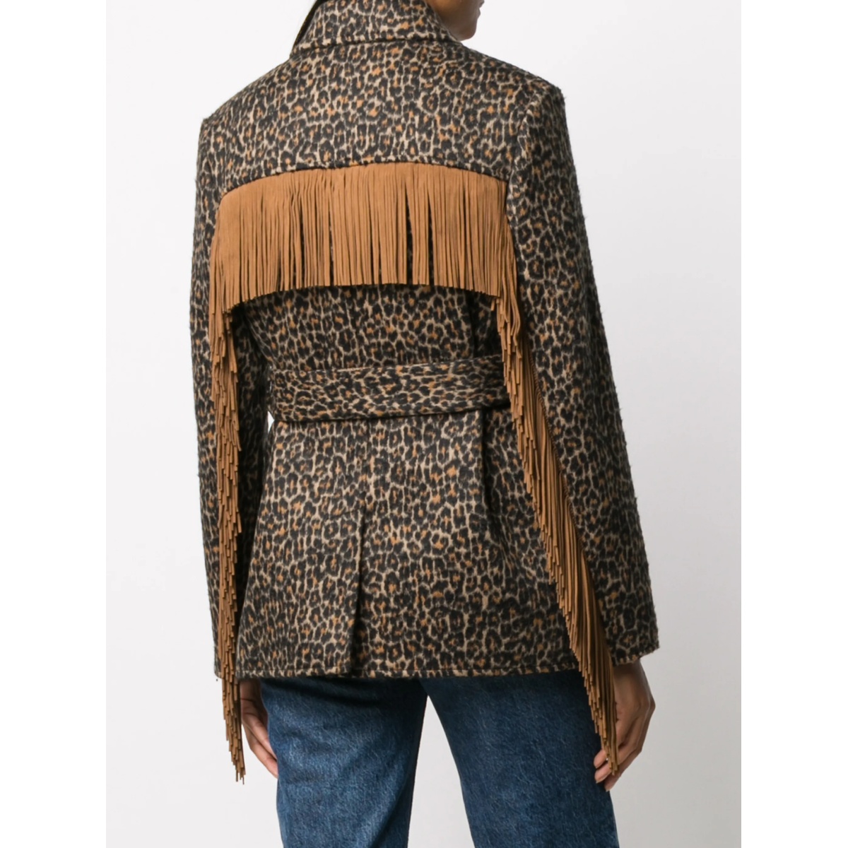 leopard print tasselled jacket - Img 4