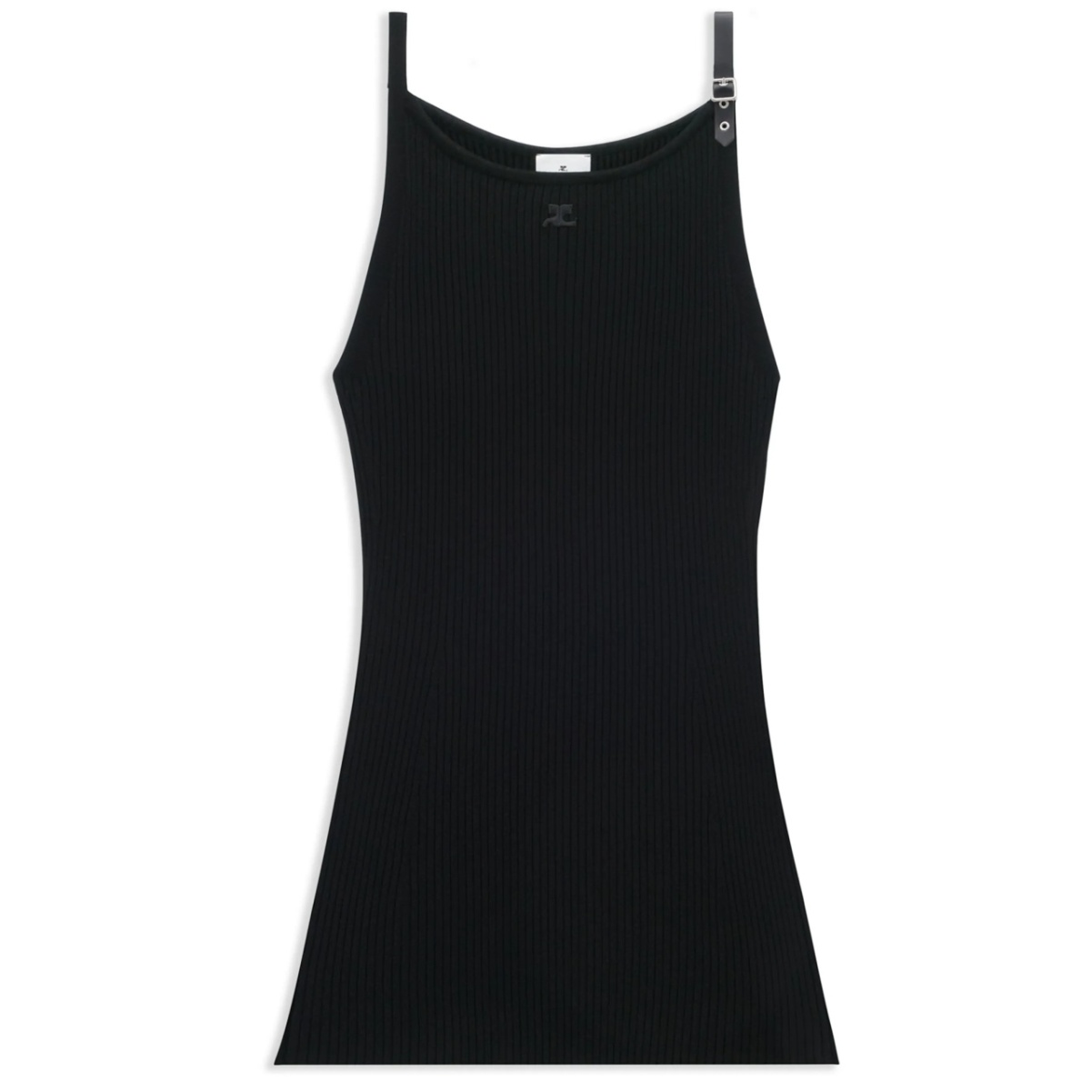 logo-appliqué ribbed-knit minidress