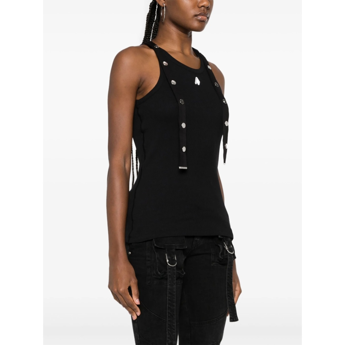 logo-appliqué ribbed tank top - Img 3