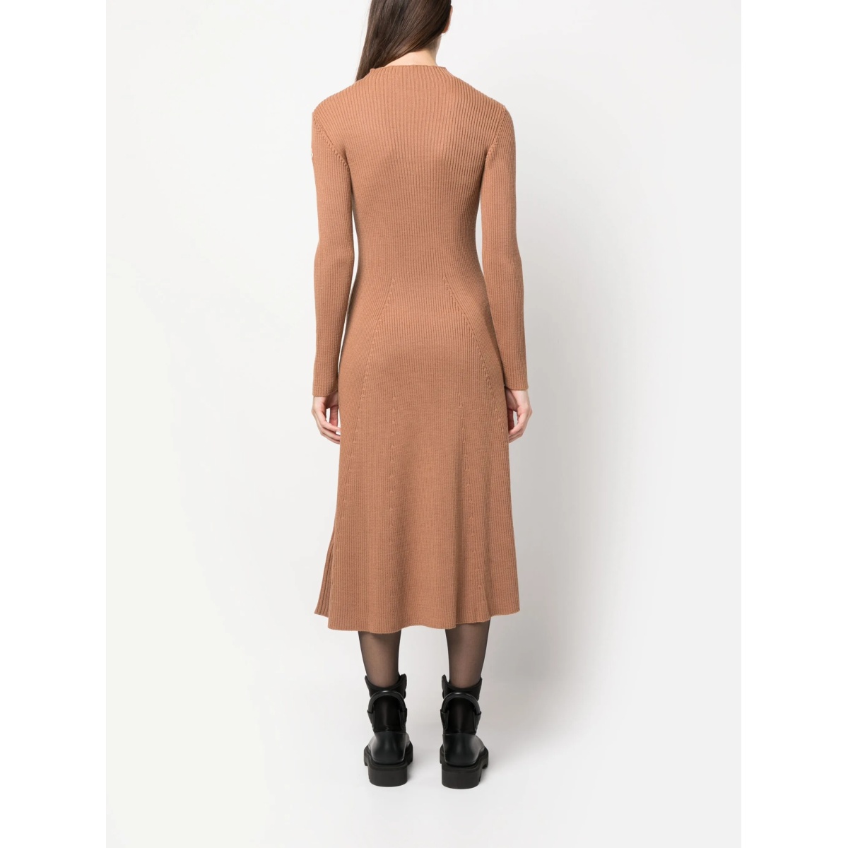 logo-appliqué wool-blend dress - Img 4