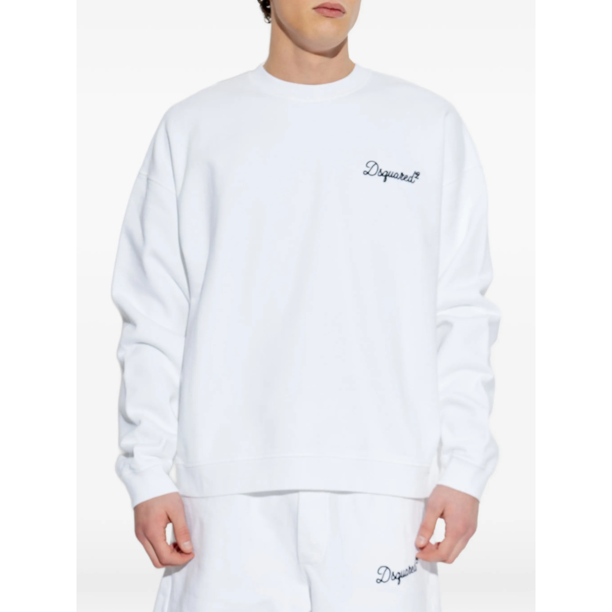 logo-detail crew-neck sweatshirt - Img 3