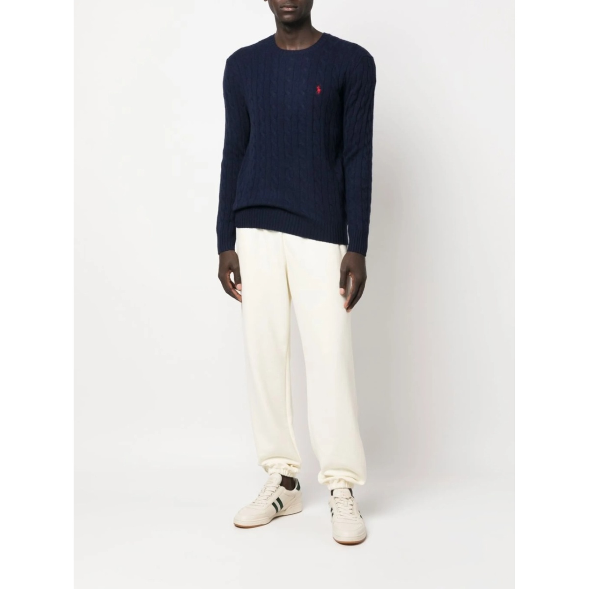 logo-embroidered cable-knit jumper - Img 2
