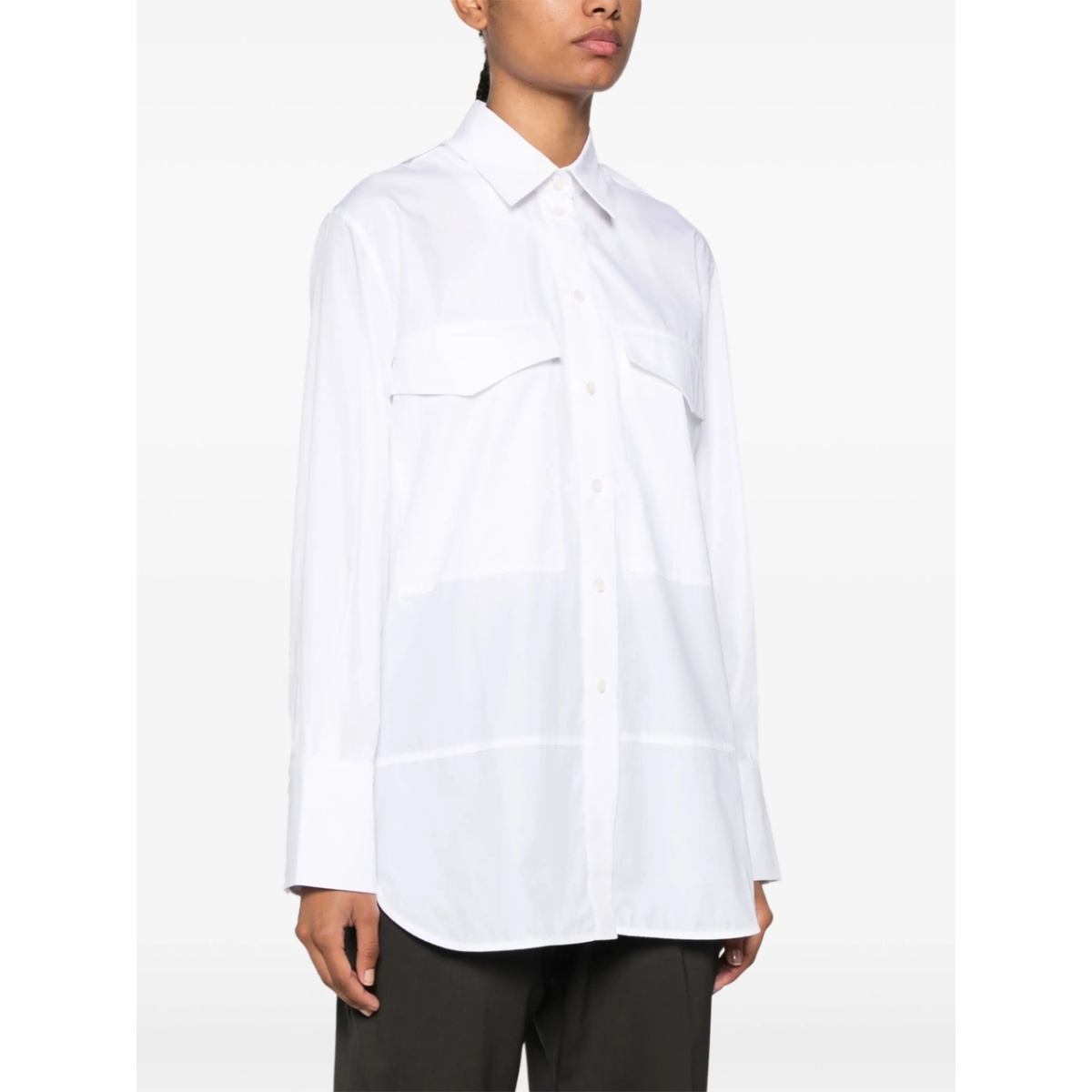 logo-embroidered cotton shirt - Img 3