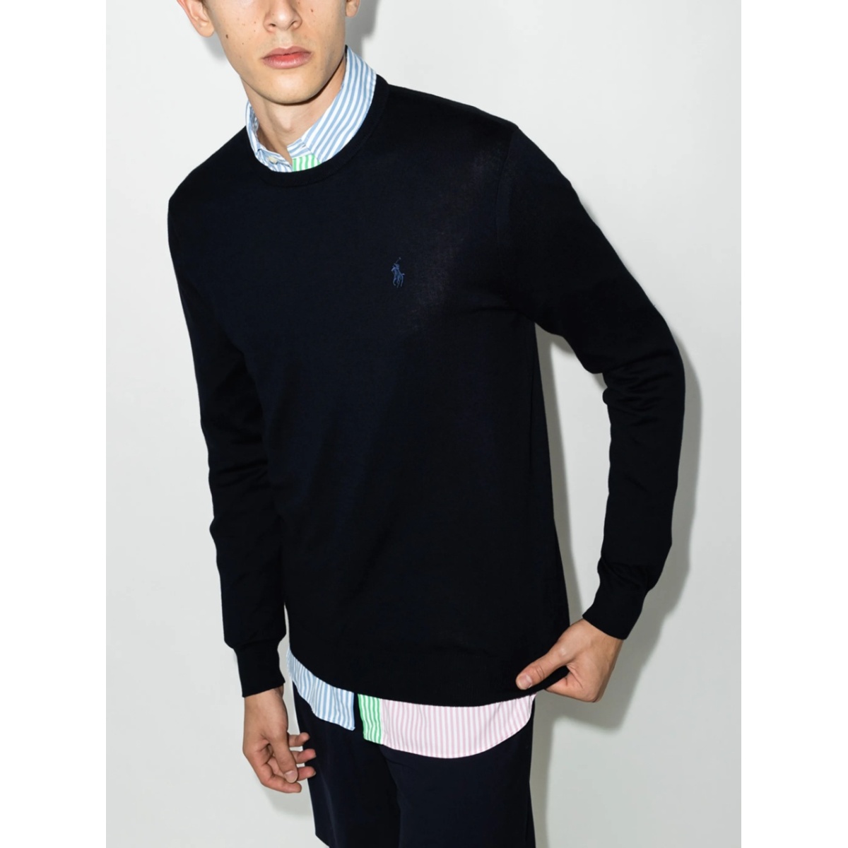 logo-embroidered crewneck jumper - Img 2