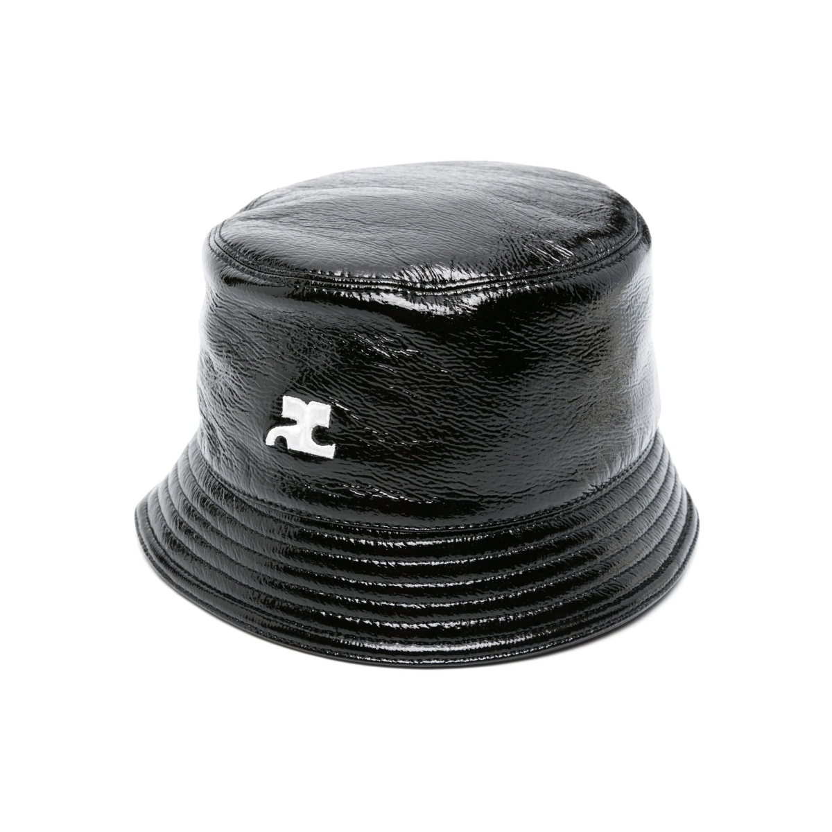 logo-embroidered patent bucket hat