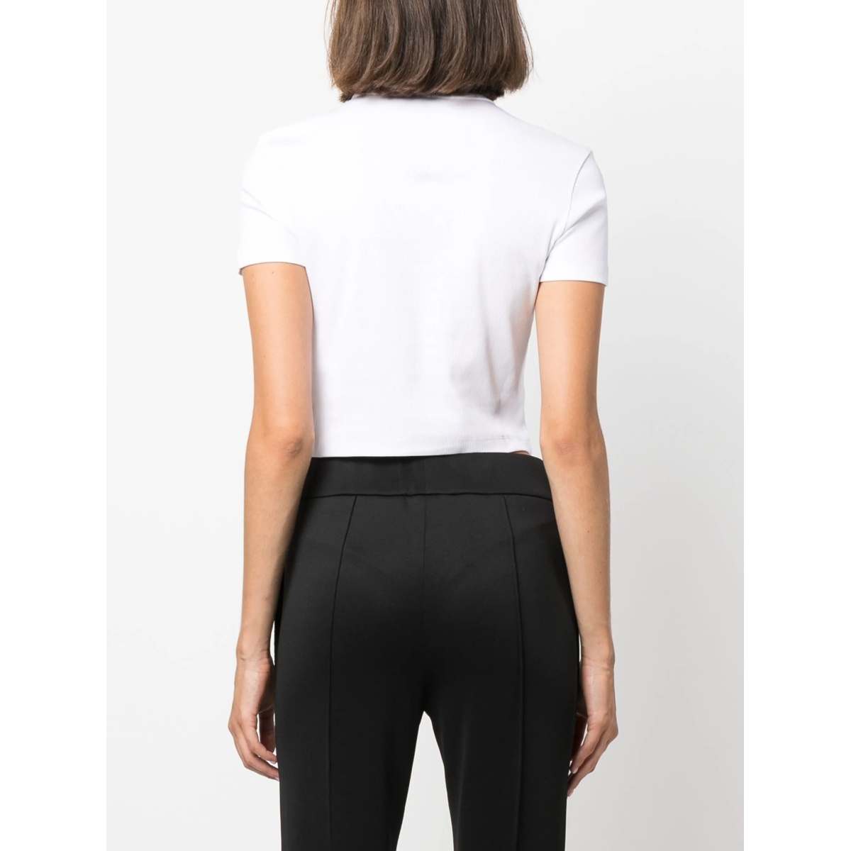 logo-embroidered ribbed T-shirt - Img 4