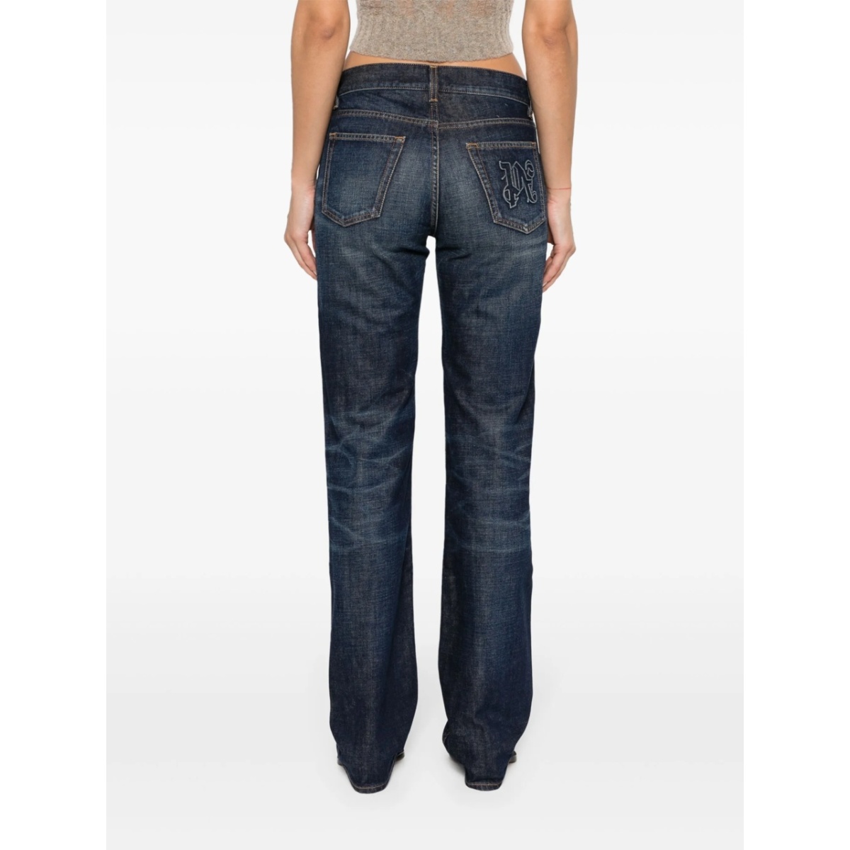 logo-embroidered straight-leg jeans - Img 4