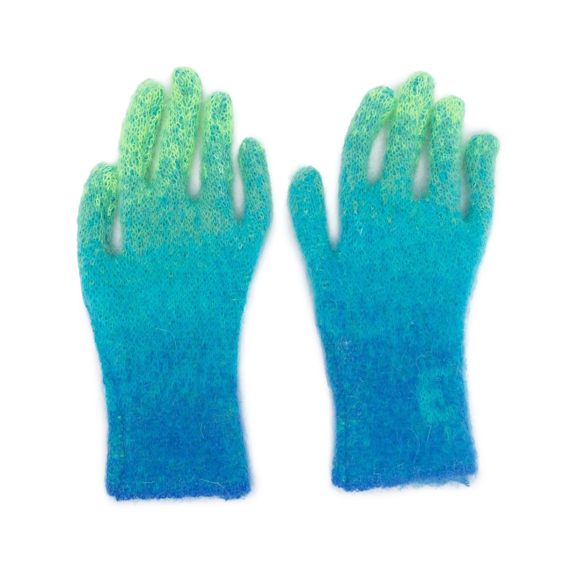 logo-intarsia gradient knitted gloves