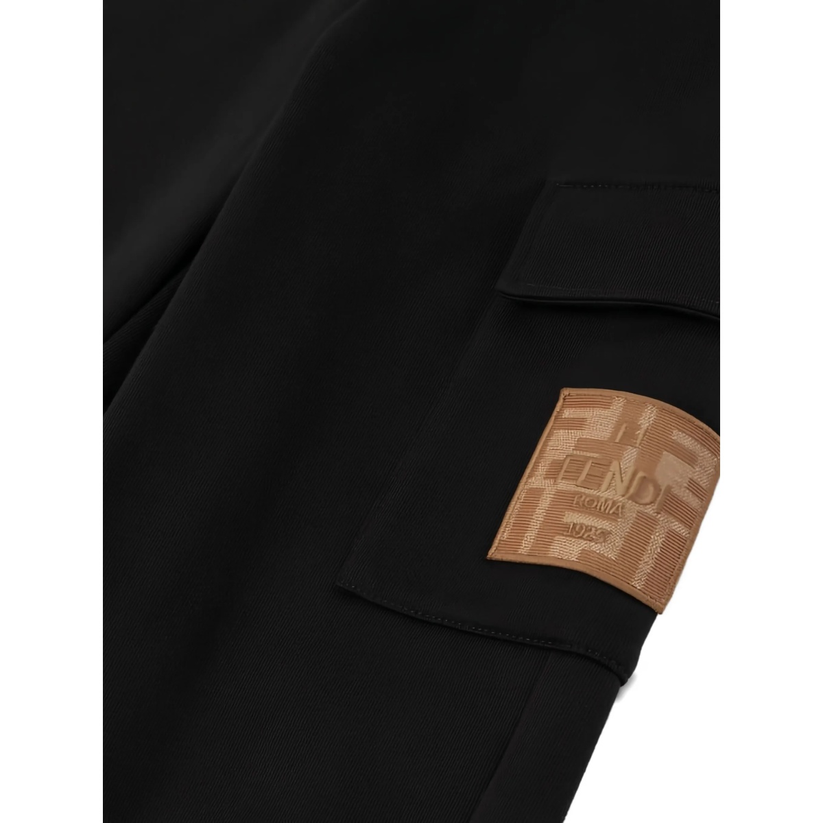 logo-patch cotton trousers - Img 3