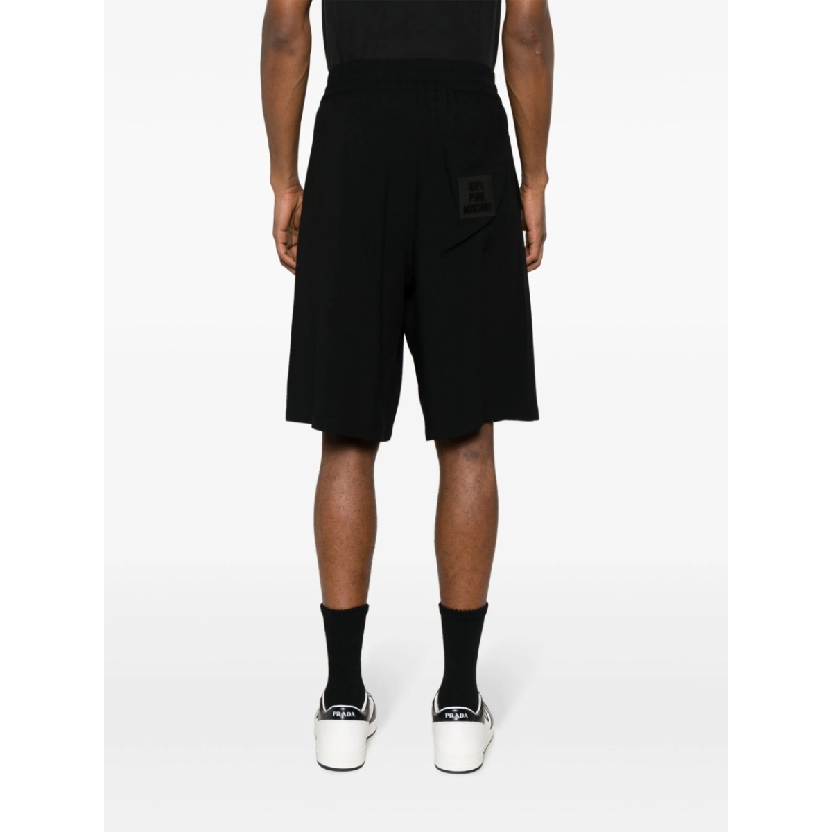 logo-patch crepe shorts - Img 4