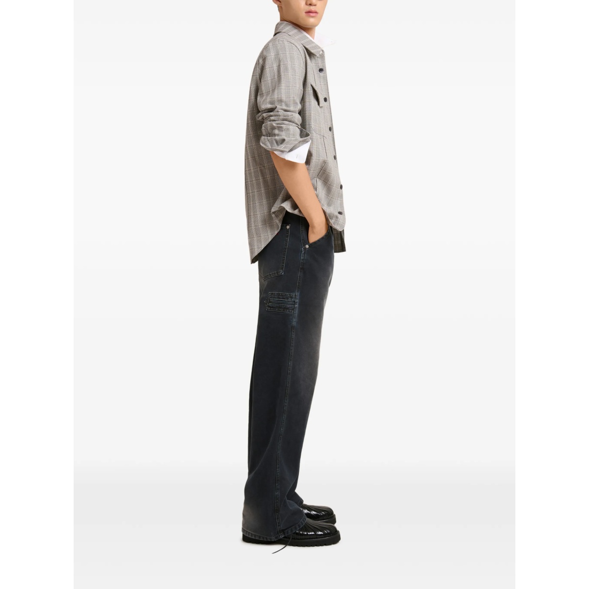 logo-patch pocket jeans - Img 3