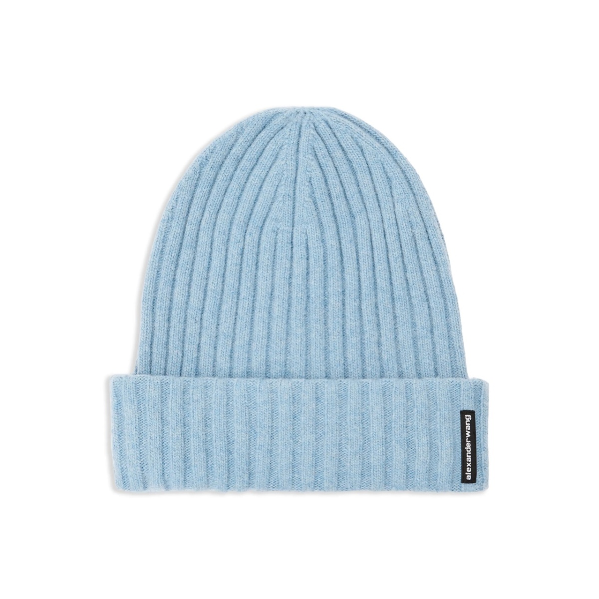 logo-patch ribbed beanie hat