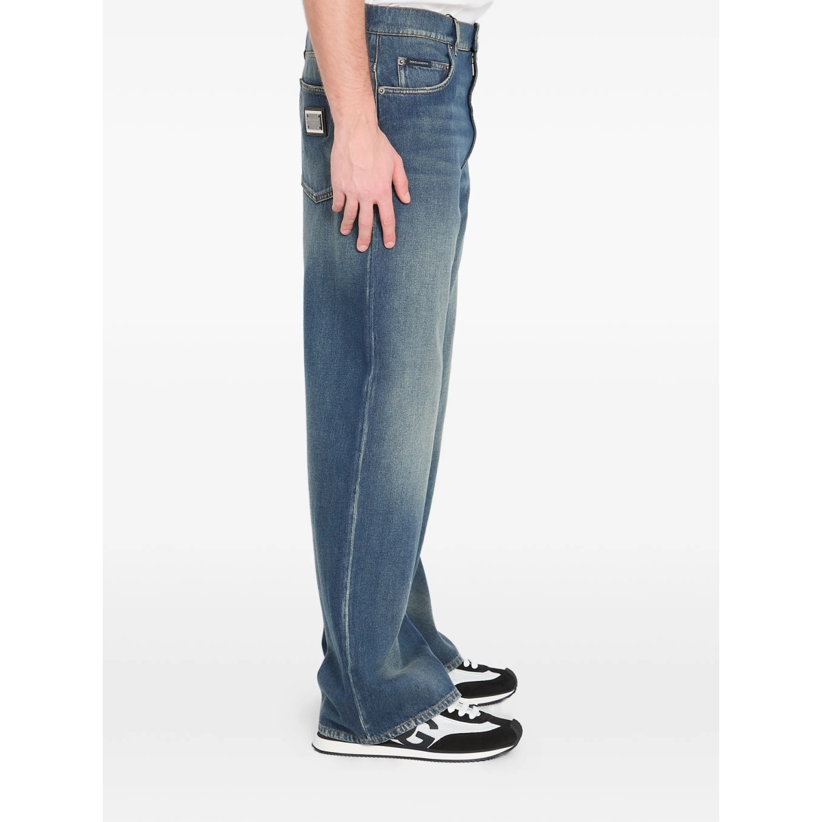 logo patch wide jeans - Img 2