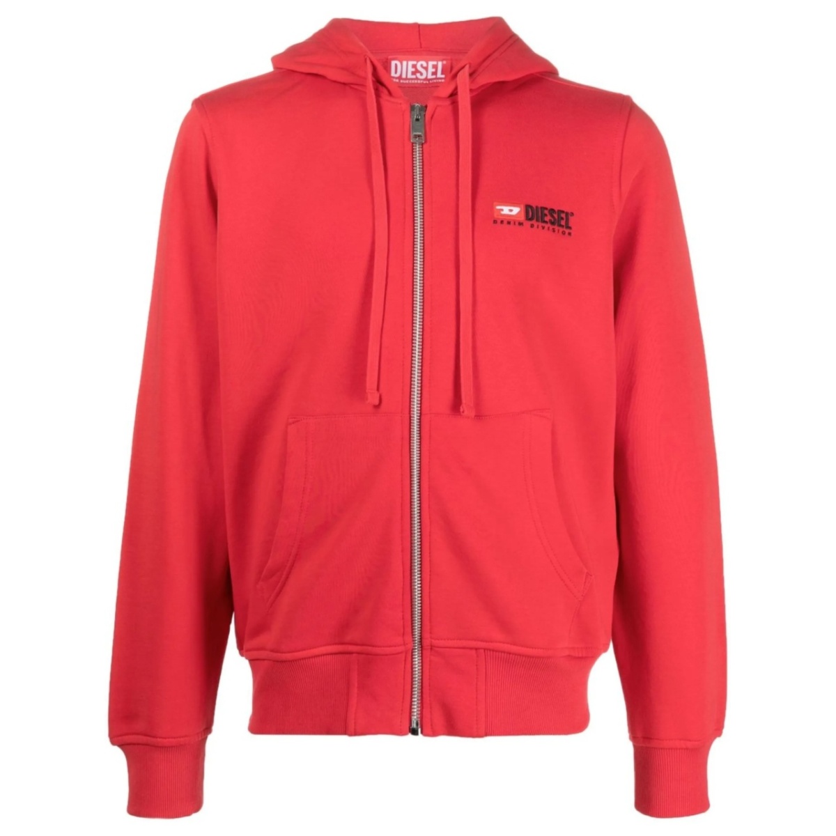 logo-patch zip-up hoodie