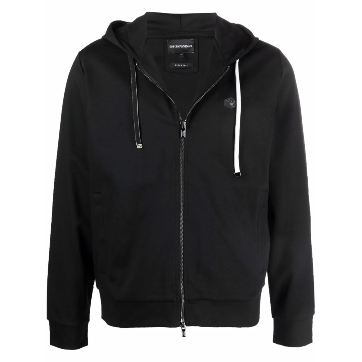logo-patch zip-up hoodie