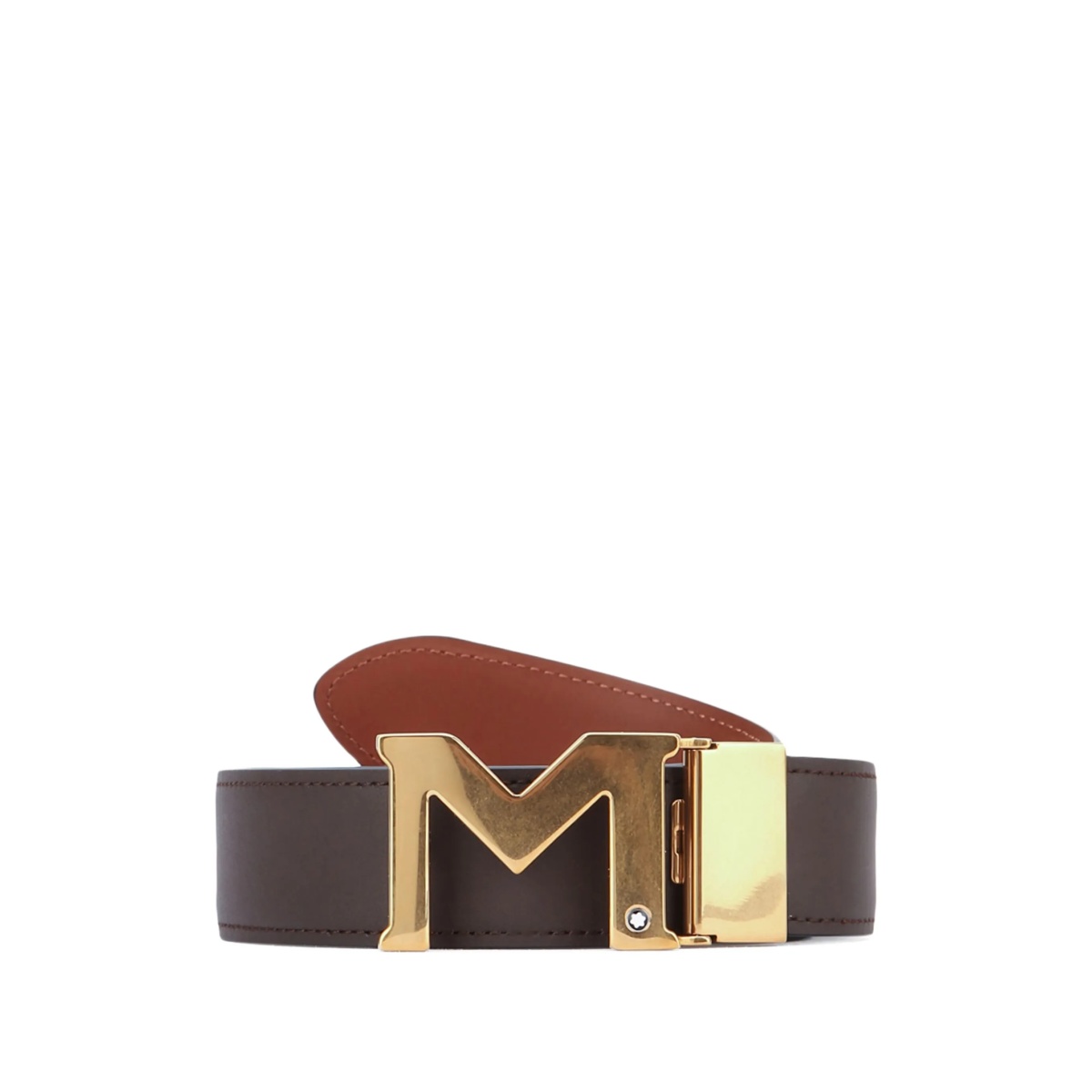 logo-plaque leather belt