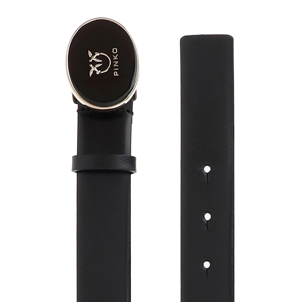 logo-plaque leather belt - Img 3