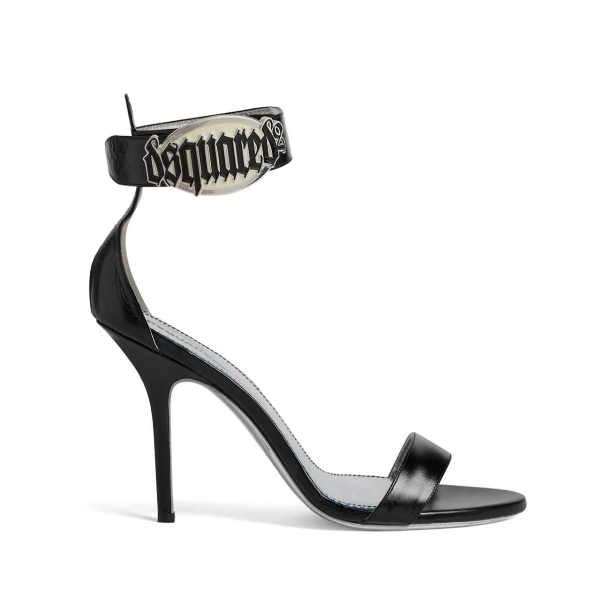logo-plaque leather sandals