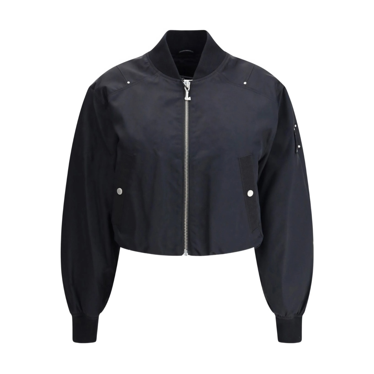 logo-plaque ribbed-cuff jacket