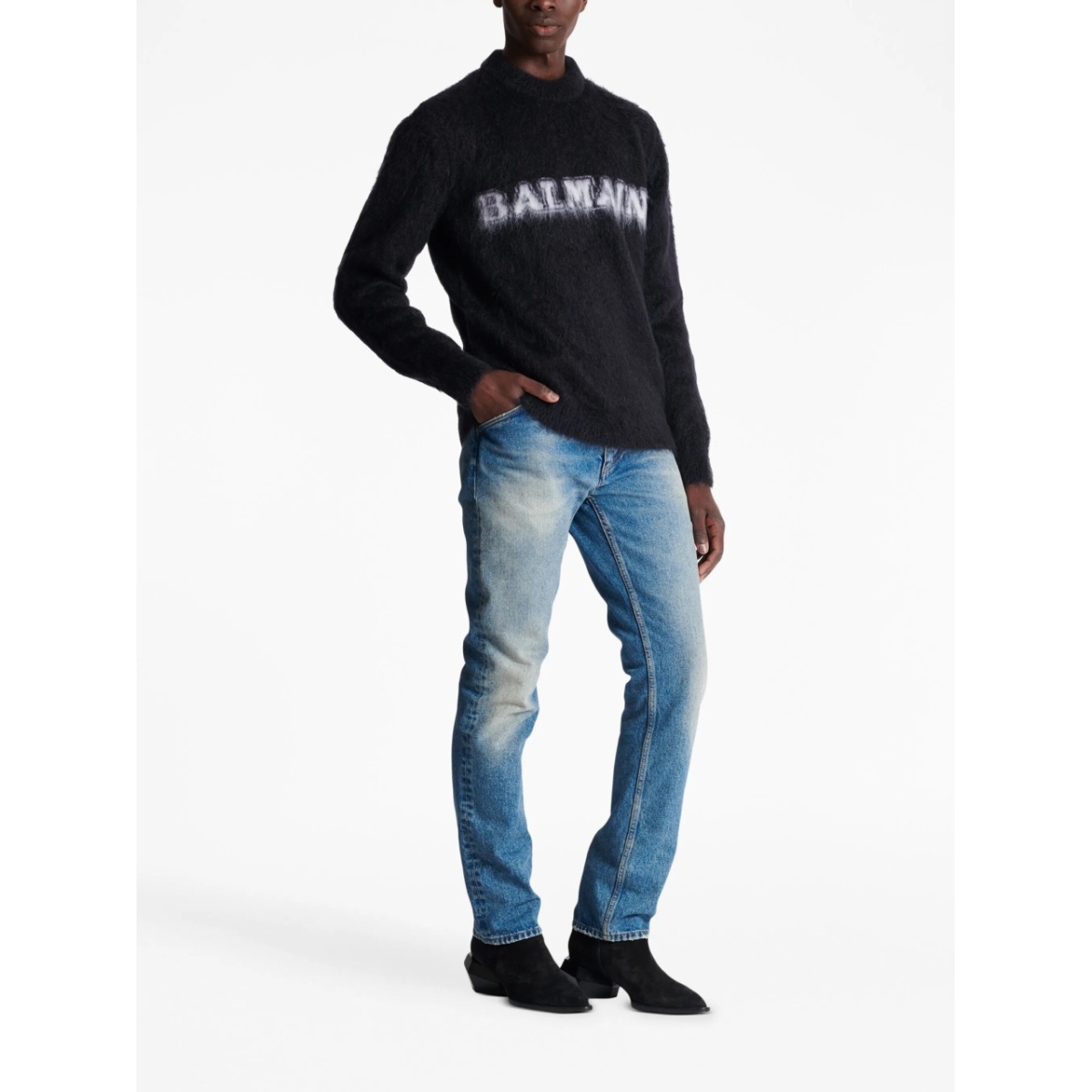 logo-print brushed-finish jumper - Img 3