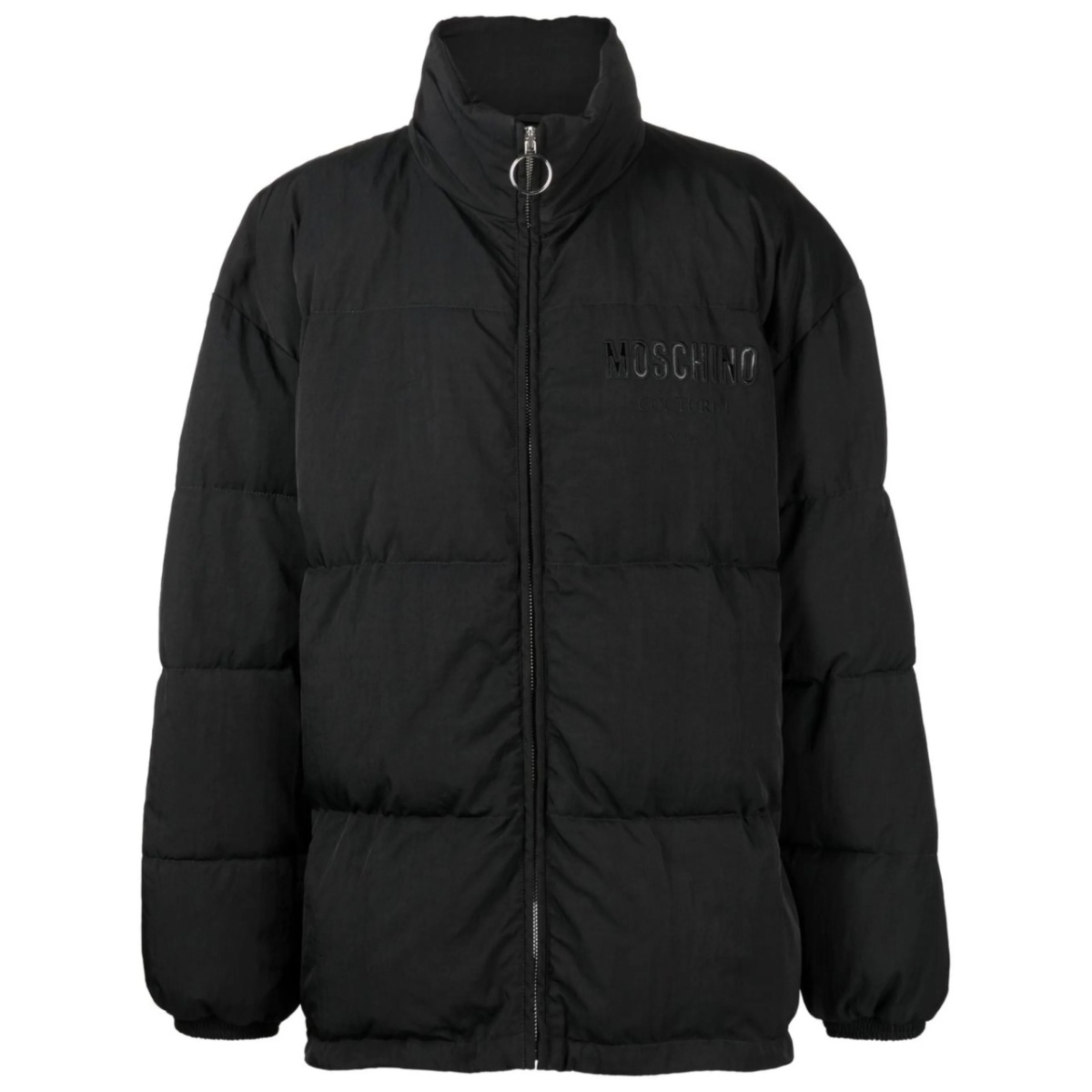 logo-print padded coat
