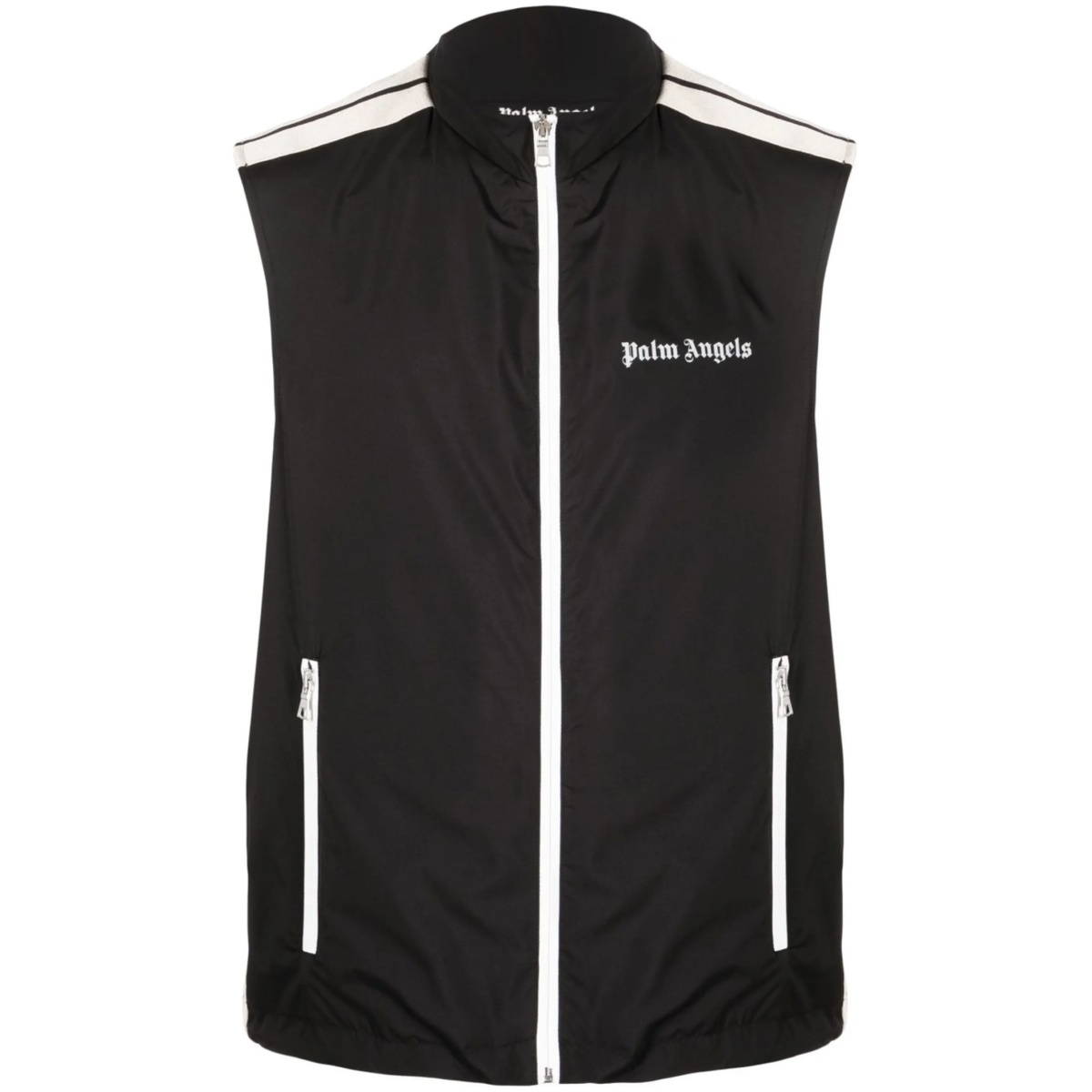 logo-print zip-front jacket