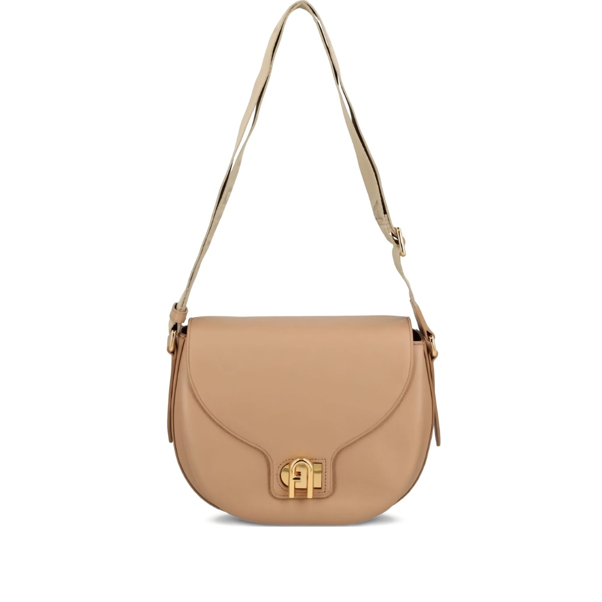 Lotus curved leather satchel