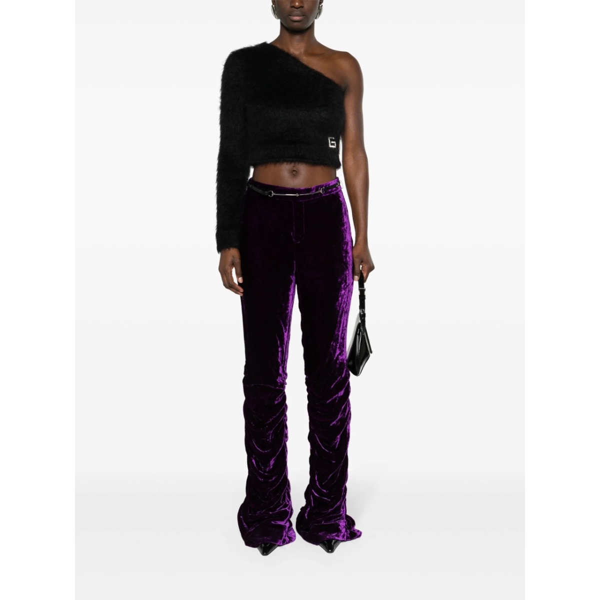 low-rise slim-fit velvet trousers - Img 2
