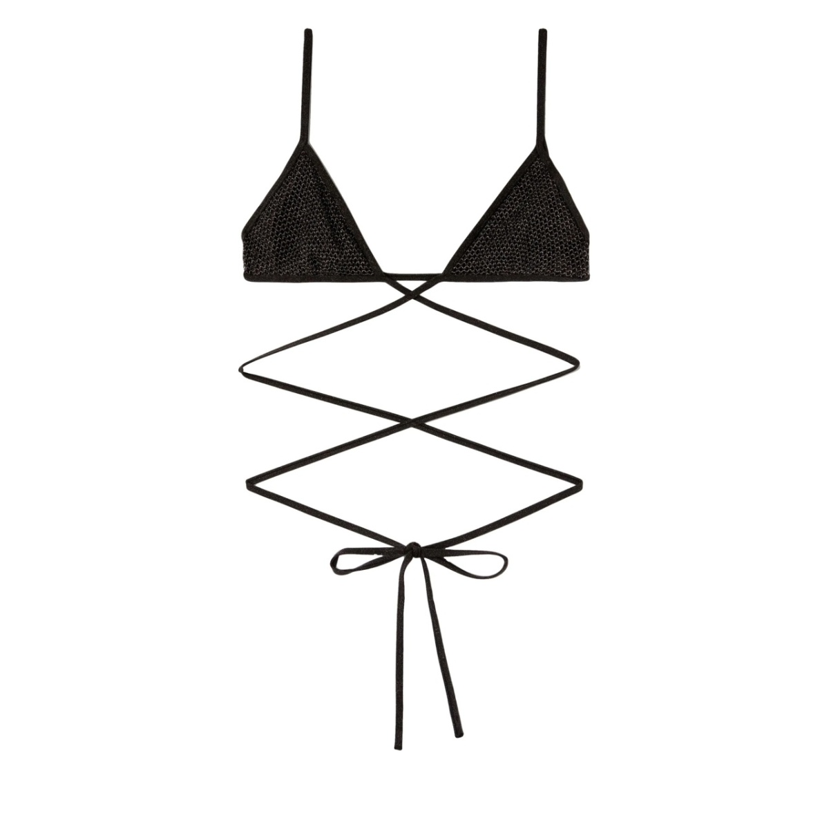 lurex criss-cross bikini top