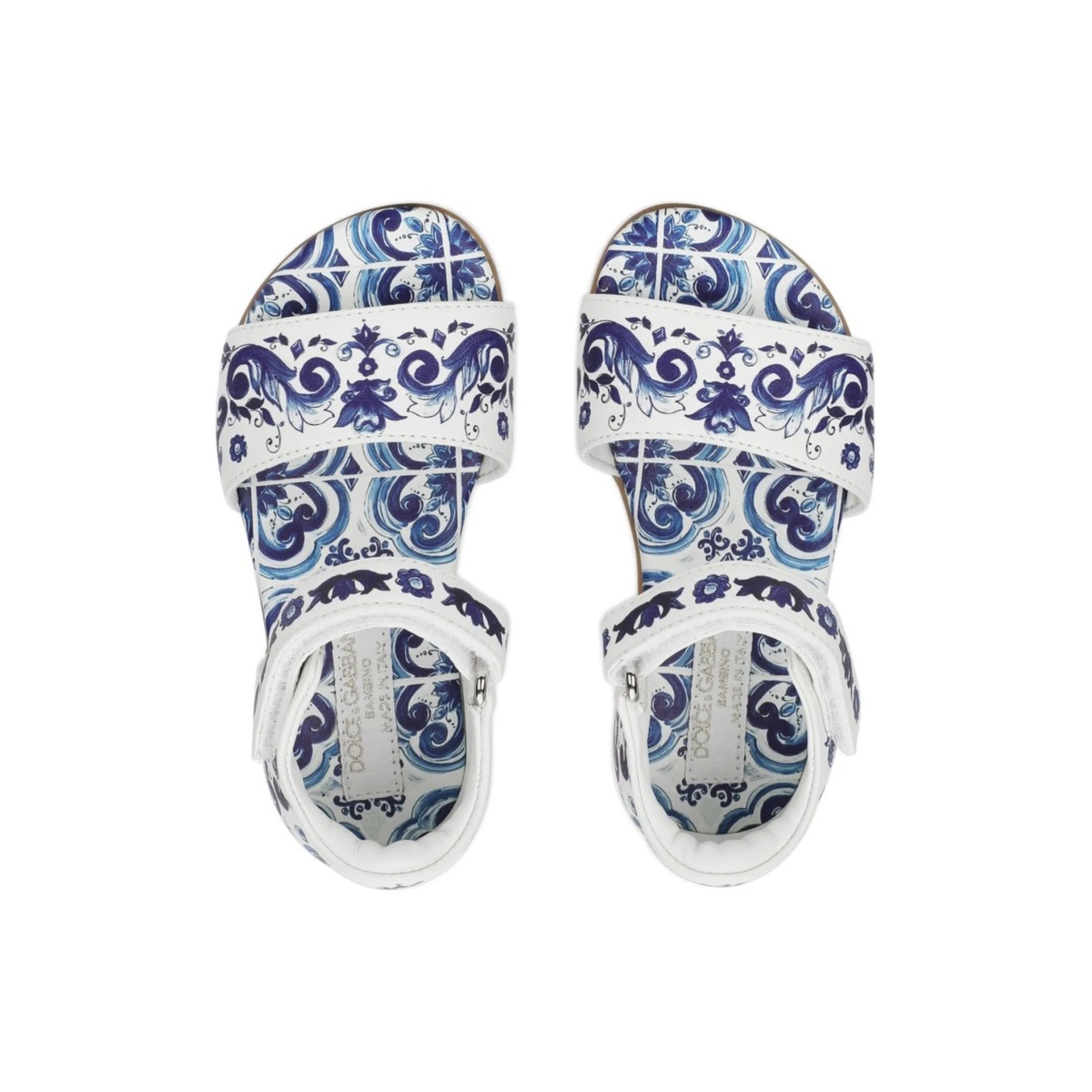 Majolica-print leather sandals - Img 3