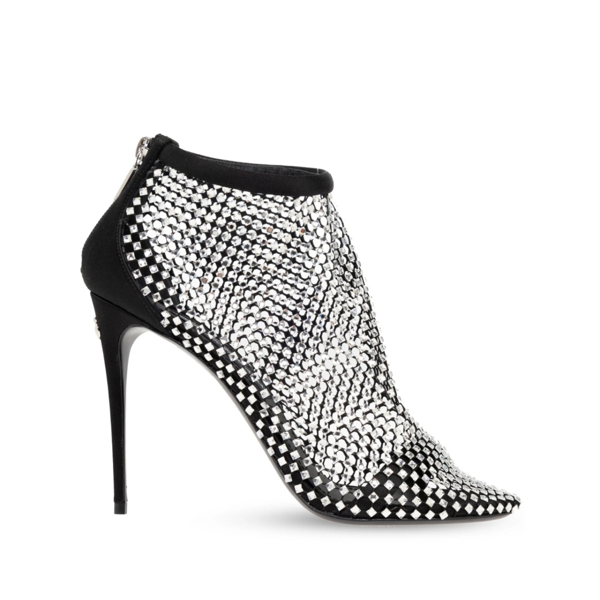 mesh-panelled leather pumps