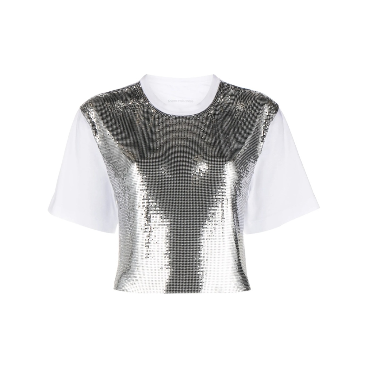 metallic mesh T-shirt