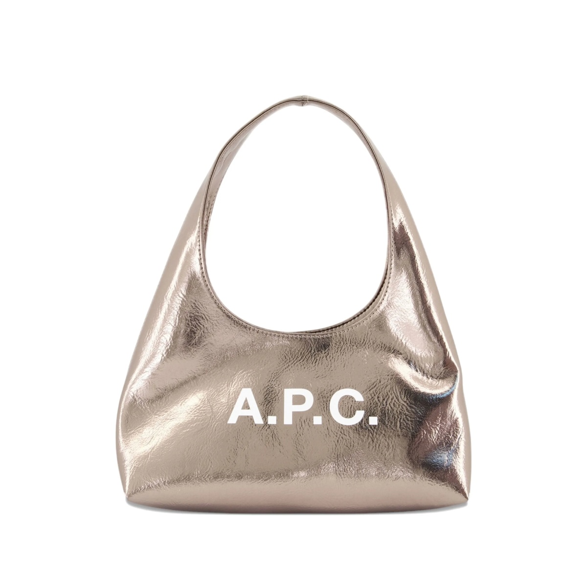 metallic top-handle shoulder bag