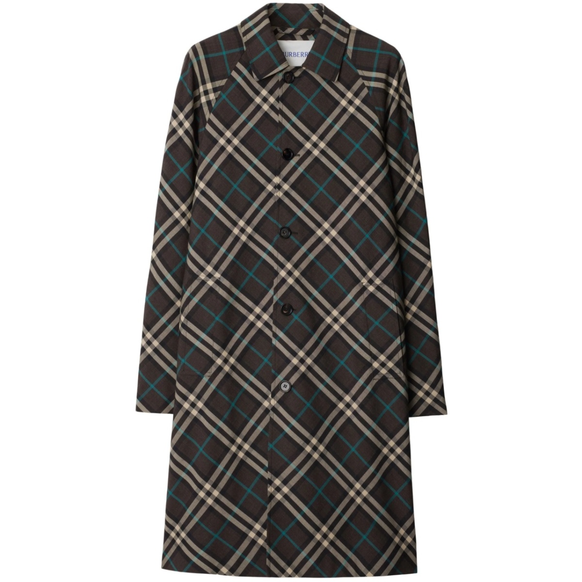 Mid-Length Check Trench Coat