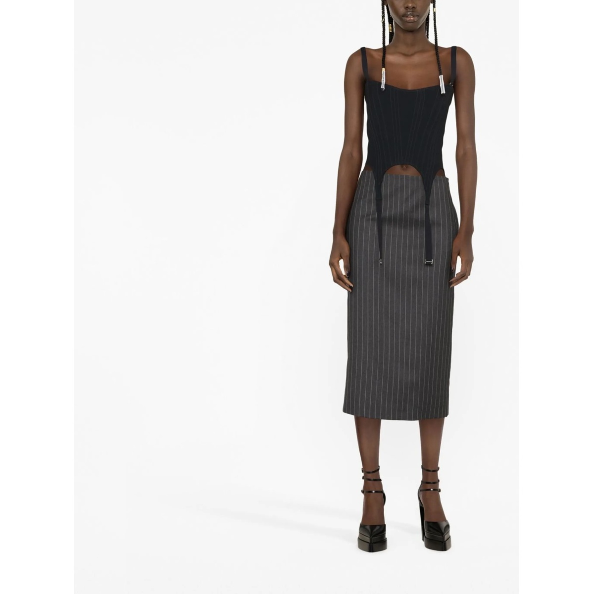 mid-length pinstripe skirt - Img 2