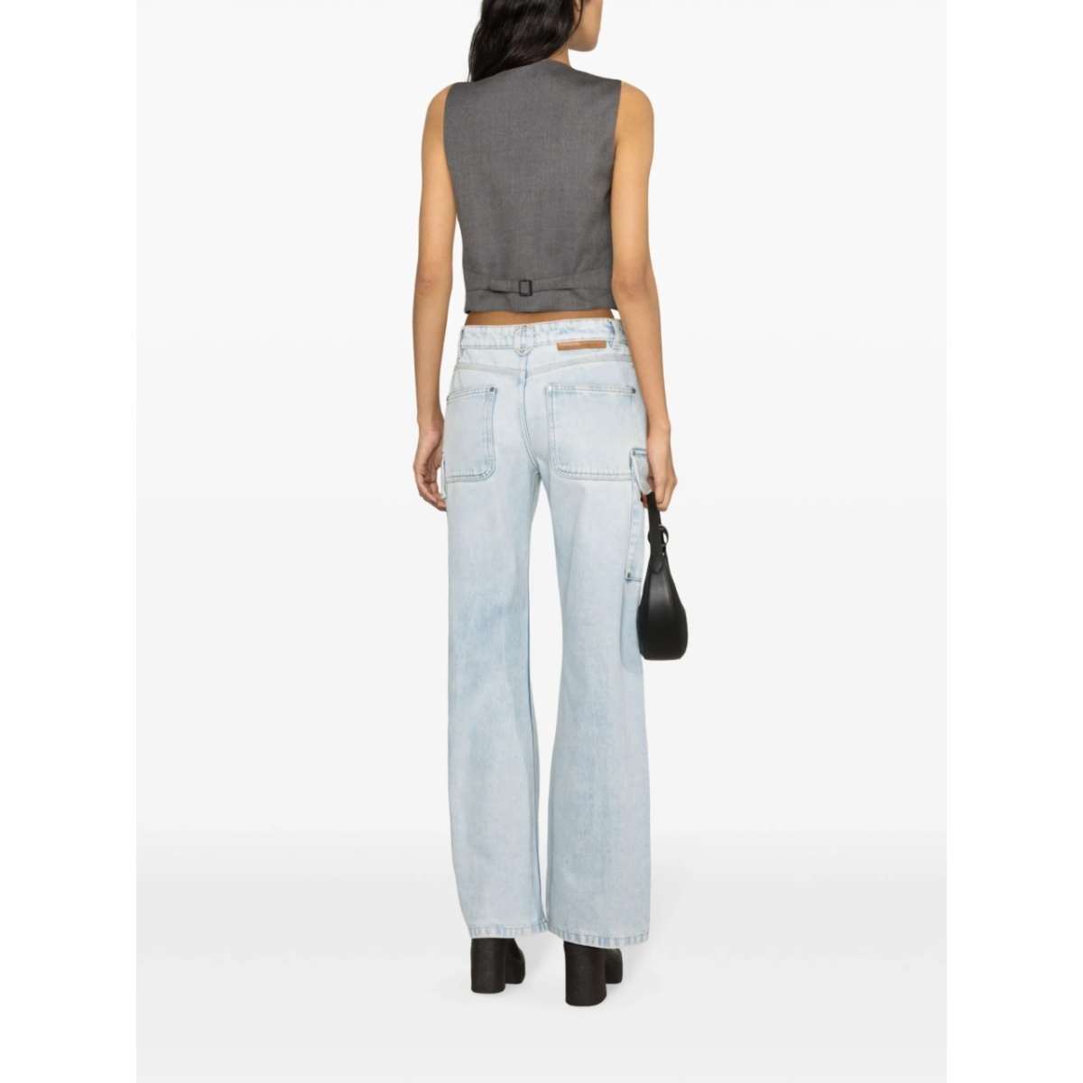 mid-rise wide-leg cargo jeans - Img 4
