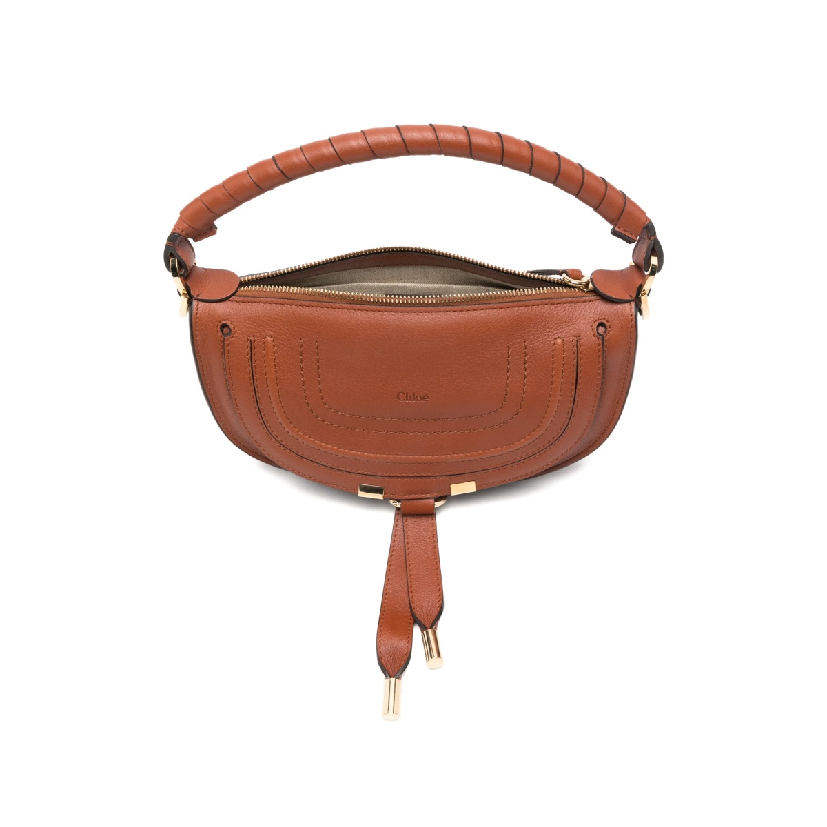 mini Marcie twisted-handle leather shoulder bag - Img 5