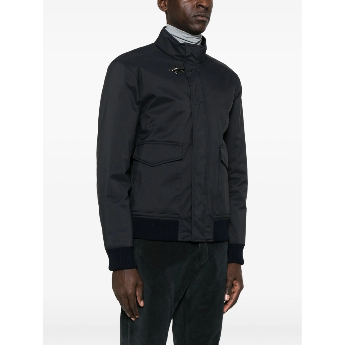 mock-neck zip-up bomber jacket - Img 3