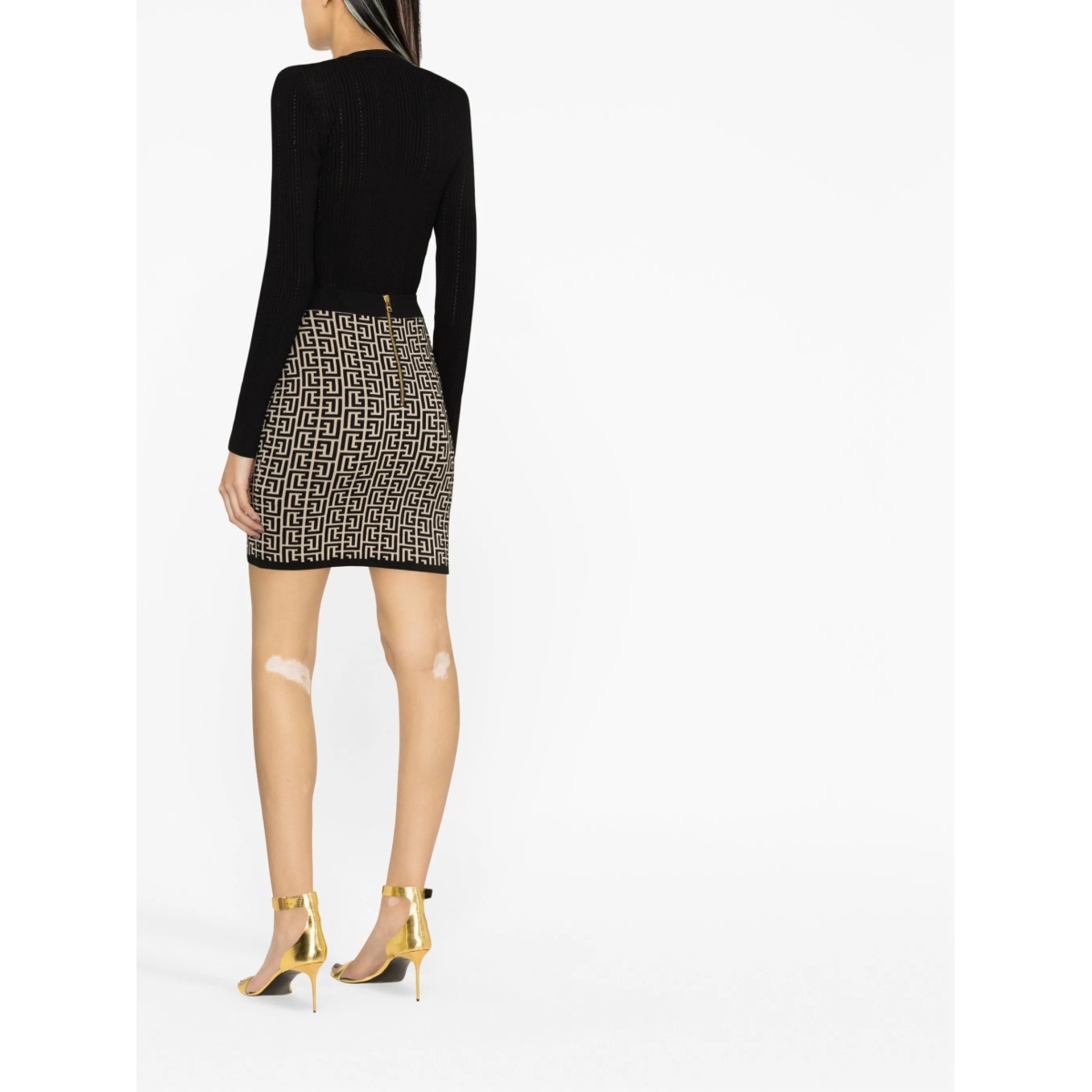 monogram-jacquard miniskirt - Img 4